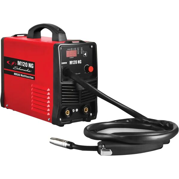 schumacher saldatrice inverter  m120ng nogas multifunzione mig mma tig lift 10-120a filo 0,9mm