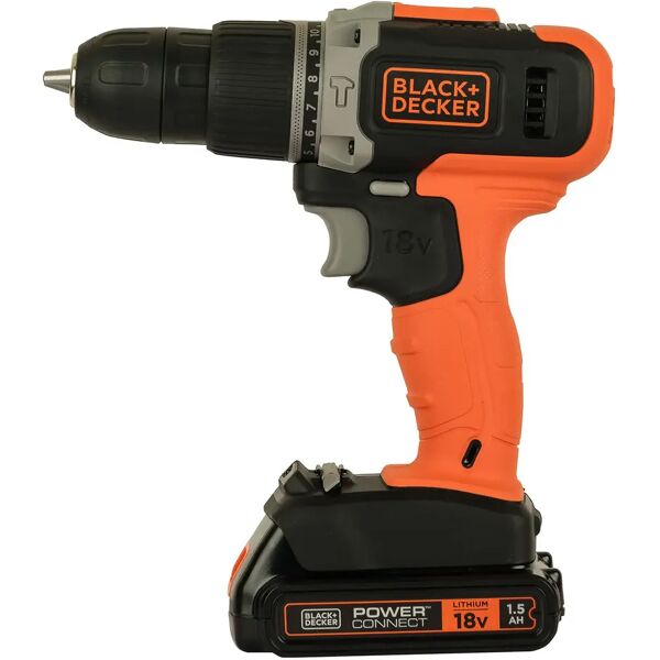 black & decker trapano battente b&d 18v bcd003c3ta-qw 3 batterie litio 1,5 ah 40 accessori in valigetta