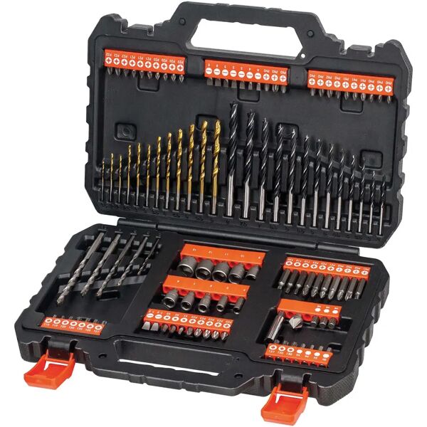 black & decker set 109 pezzi b&d a7200-xj 31 punte 67 inserti 10 chiavi e adattatore magnetico