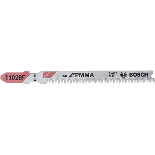 bosch lama 1,8x92 mm  t 102 bf per seghetto alternativo per materiali acrilici