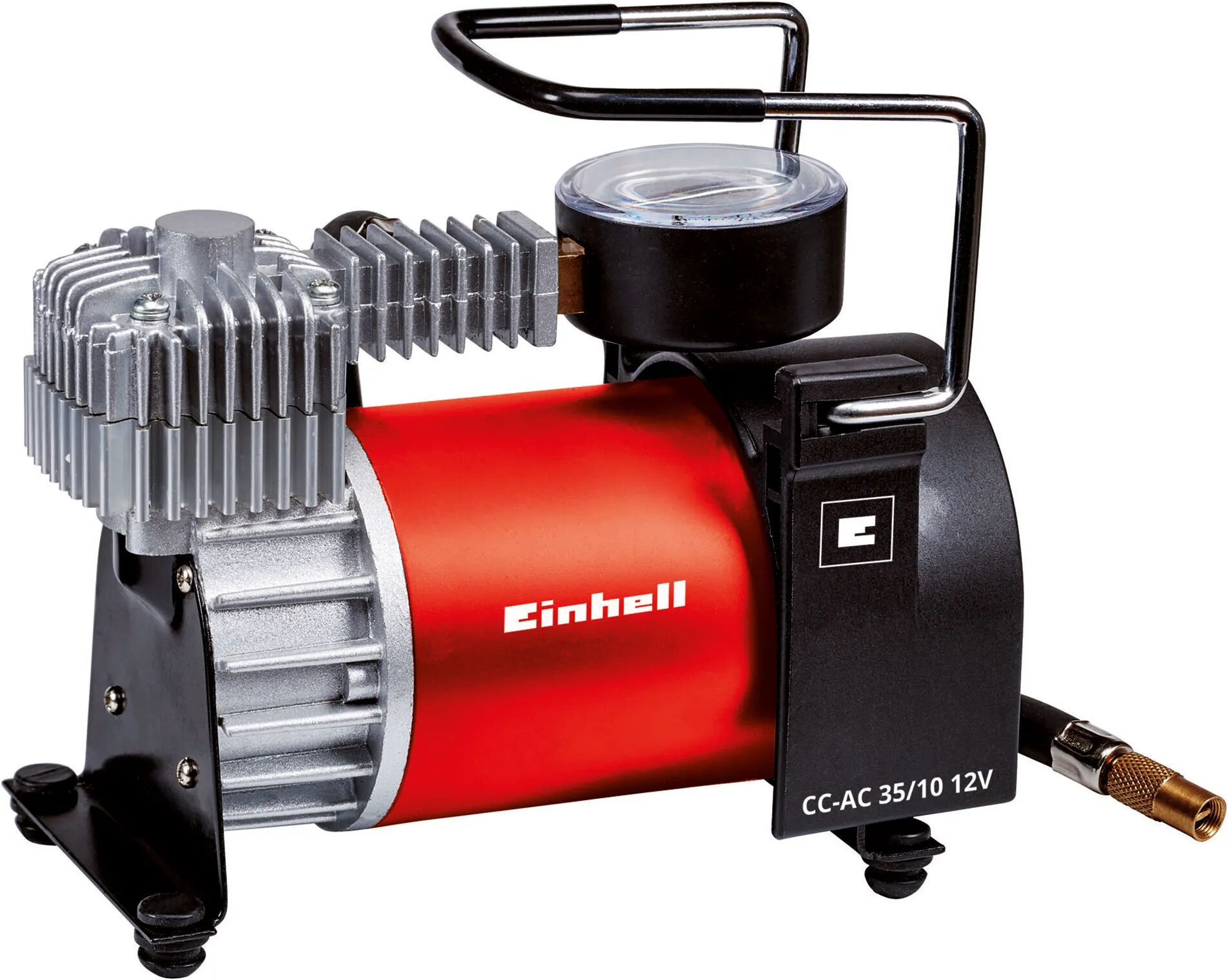 einhell_italia mini compressore d'aria per auto 12 v cavo accendisigari 2,8 m tubo gonfiaggio ruote 1,5 m