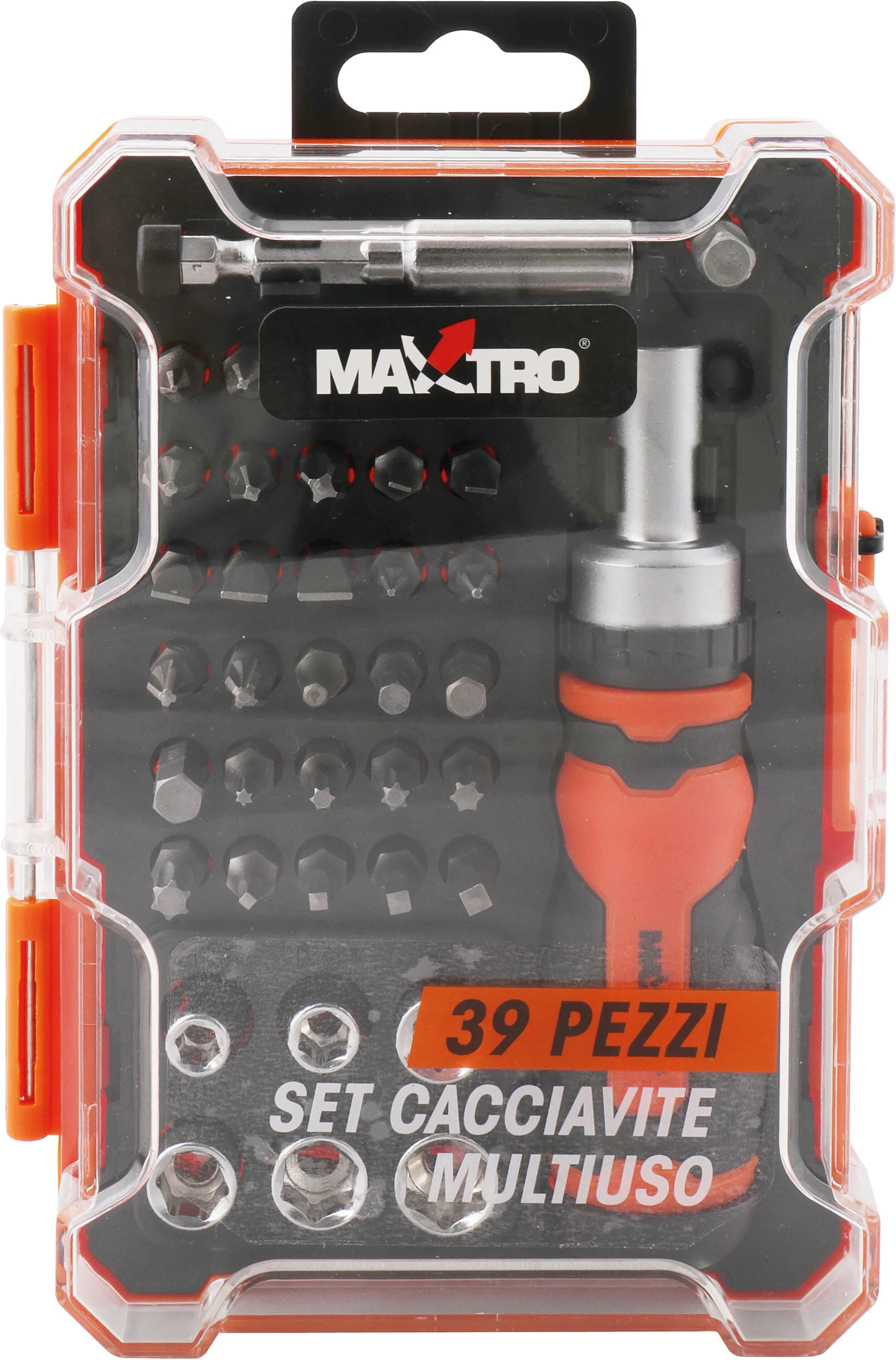 tecnomat set cacciavite multiuso maxtro 39 pezzi a crichetto  inserti e busole assortiti