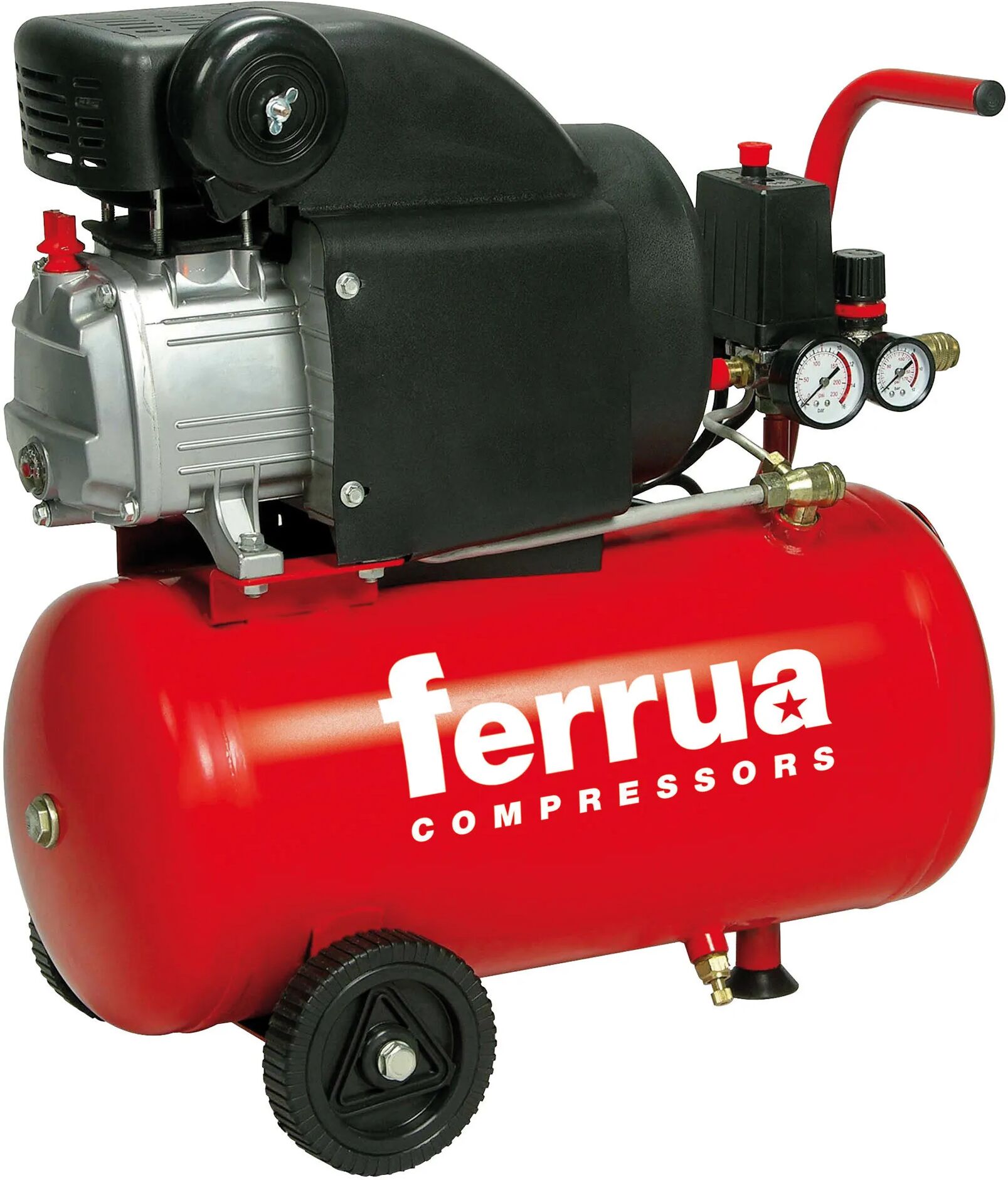 ferrua compressore 24l  2 hp lubrificato rc2/24 pressione 8 bar aria aspirata 210 l/min