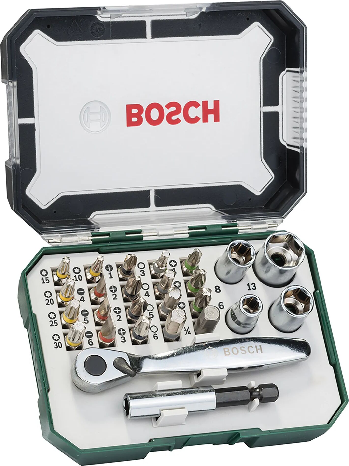 bosch set avvitamento  26 pezzi con cricchetto rainbow evo