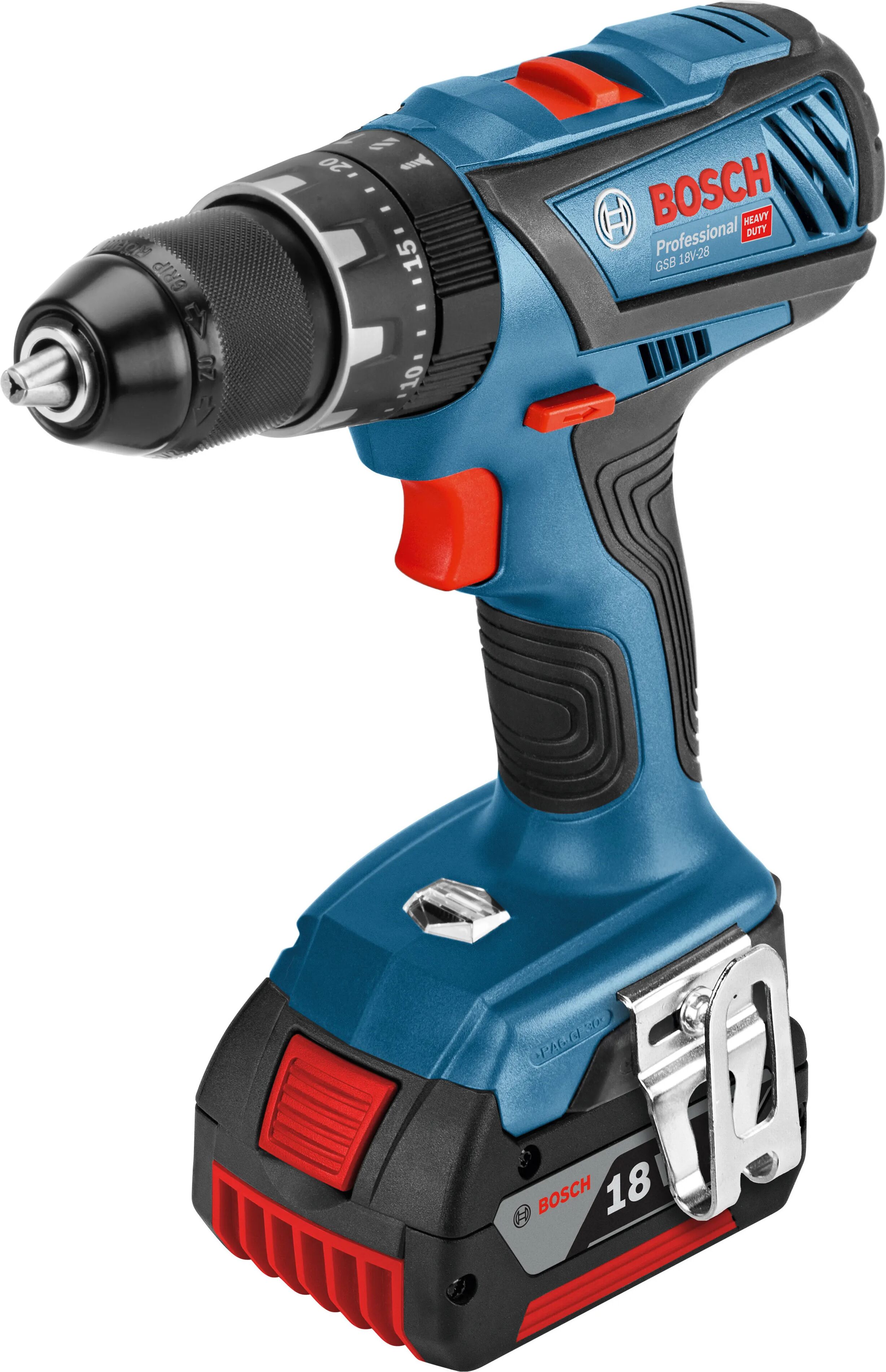 bosch trapano battente  18 v gsb 18v-28 2 batterie litio 4,0 ah mandrino 13 mm in valigetta