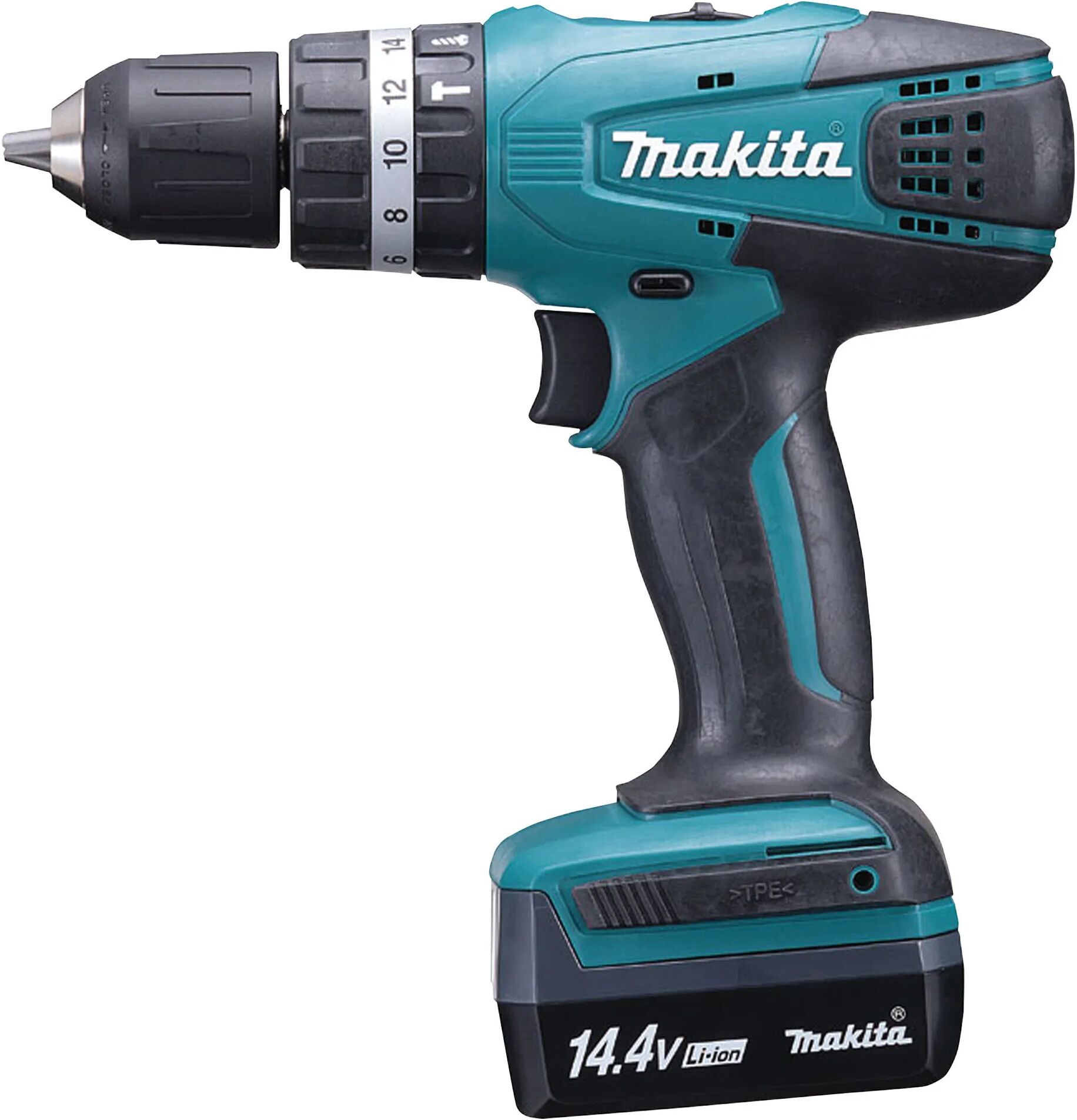 makita trapano battente  14,4 v hp347dwe 30 nm 2 batterie litio 1,5 ah peso 1,5 kg