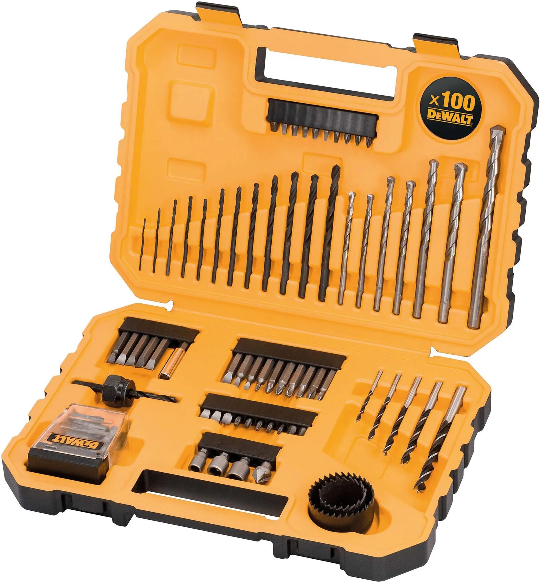 dewalt set  100 pezzi per ferro muro legno e inserti