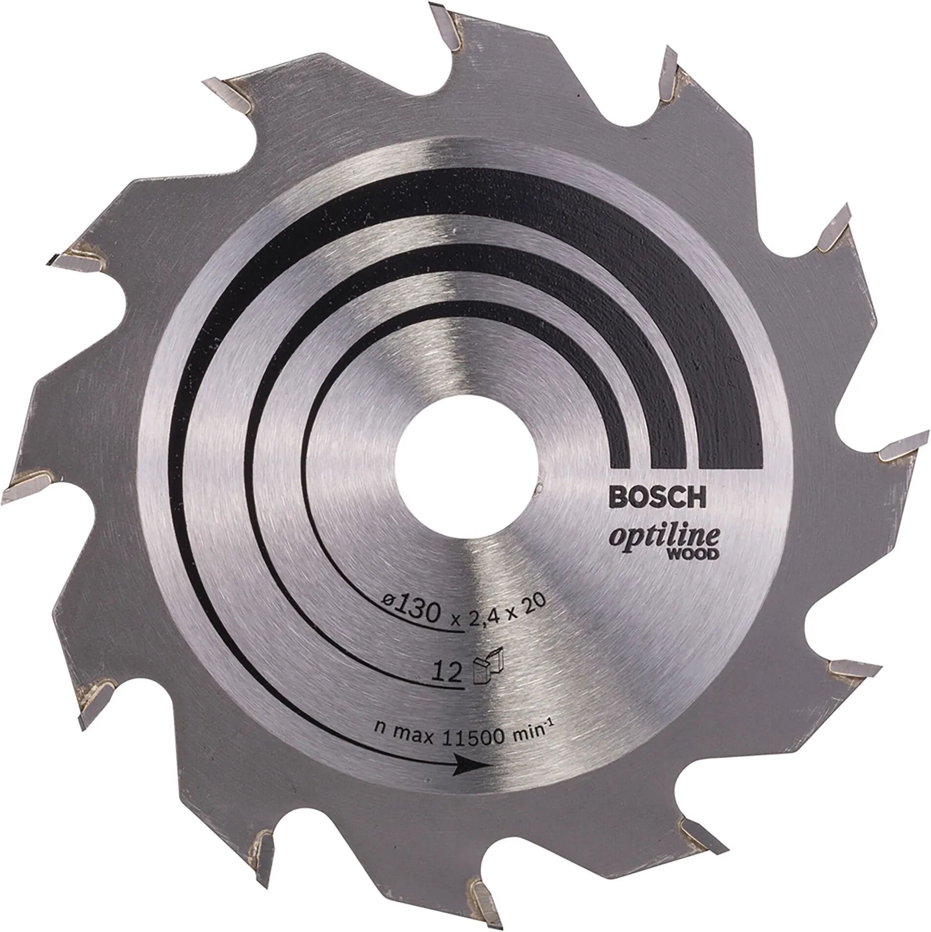 Bosch LAMA Ø130 mm  12 DENTI Ø FORO 20/16 mm PER SEGA CIRCOLARE PER LEGNO