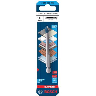 Bosch PUNTA Ø 5 mm HARD CERAMIC EXPERTHEX-9 PER GRES PORCELLANATOCE MATERIALI EDILI DURISSIMI Bosch PUNTA Ø 5 mm HARD CERAMIC EXPERTHEX-9 PER GRES PORCELLANATOCE MATERIALI EDILI DURISSIMI