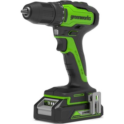GREENWORKS - GD24DD35K2 - GD24ID200 - 2x24V 2Ah batts - Drill set GREENWORKS - GD24DD35K2 - GD24ID200 - 2x24V 2Ah batts - Drill set