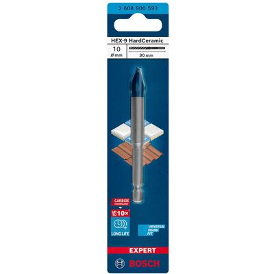 Bosch PUNTA Ø 10 mm HARD CERAMIC EXPERT HEX-9 PER GRES PORCELLANATOCE MATERIALI EDILI DURISSIMI Bosch PUNTA Ø 10 mm HARD CERAMIC EXPERT HEX-9 PER GRES PORCELLANATOCE MATERIALI EDILI DURISSIMI