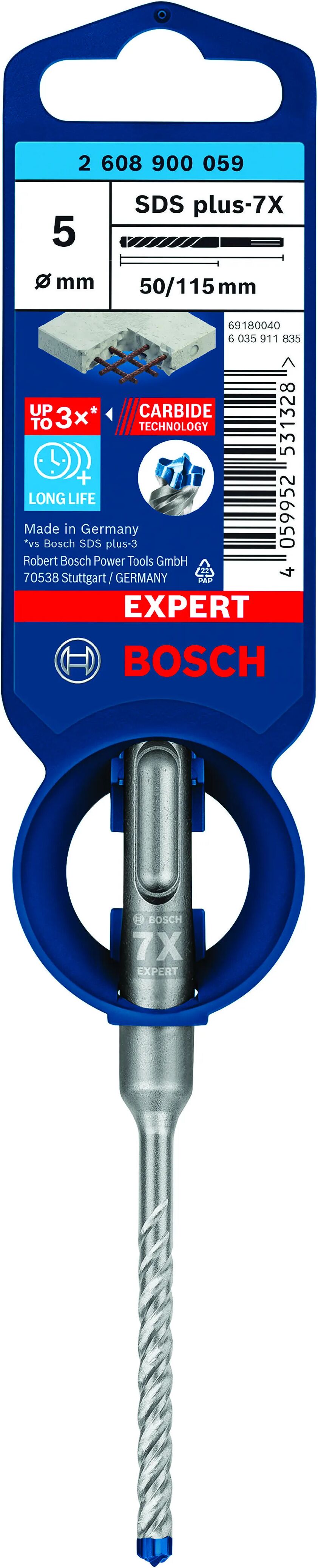 Bosch Punta 5 Mm 115/50 Mm Sds Plus-7x 4 Taglienti