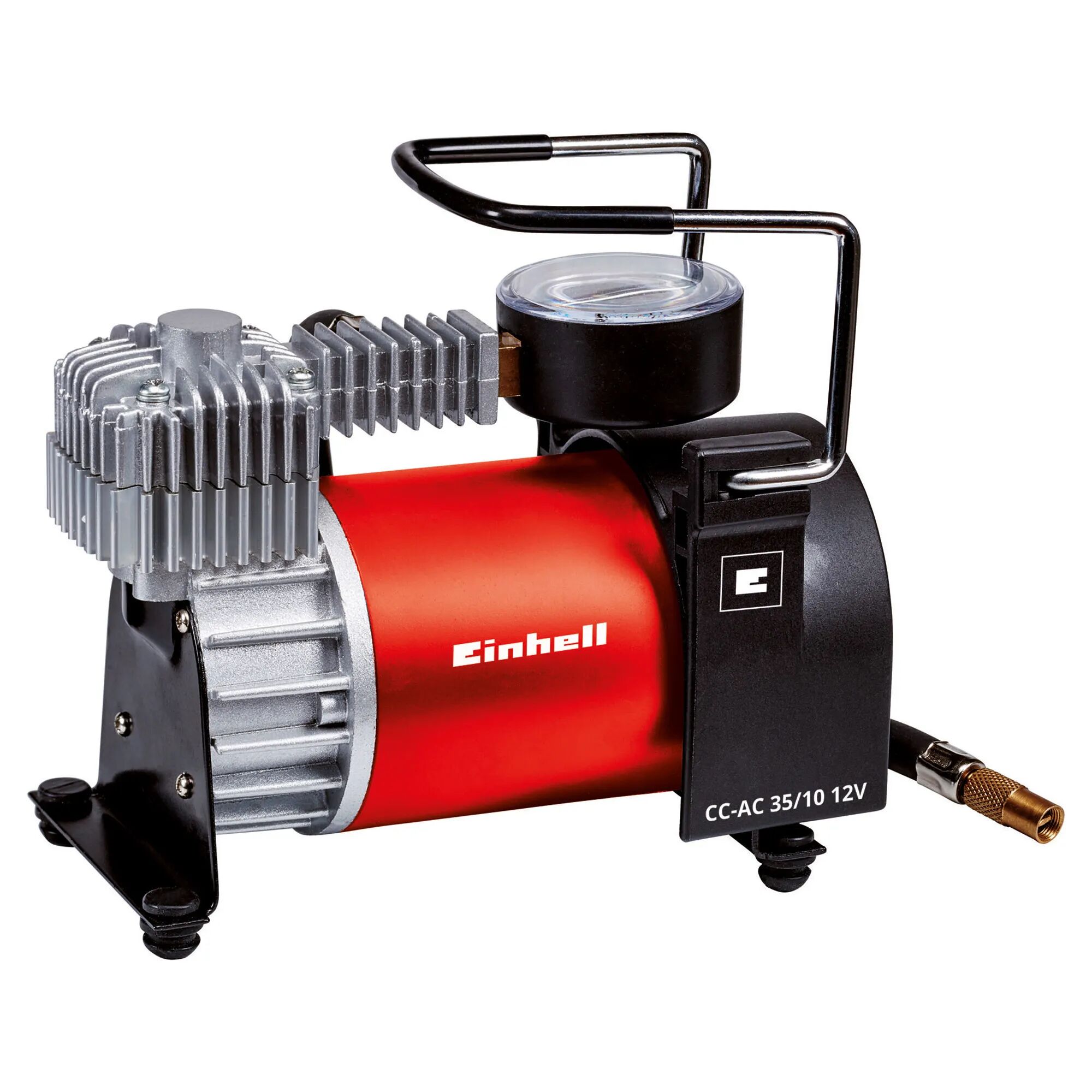 Einhell_italia MINI COMPRESSORE D'ARIA PER AUTO 12 V CAVO ACCENDISIGARI 2,8 m TUBO GONFIAGGIO RUOTE 1,5 m