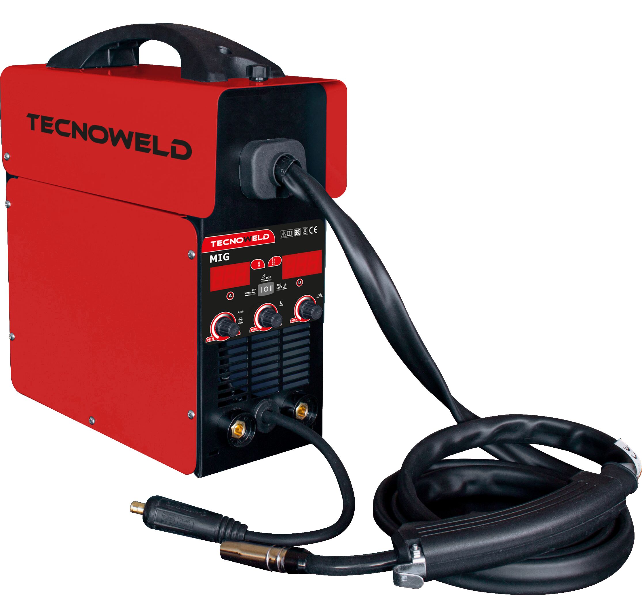 Tecnoweld SALDATRICE INVERTER MIG130 GAS NOGAS MULTIFUNZIONE MMA MIG TIG 10-130A FILO 1,0mm