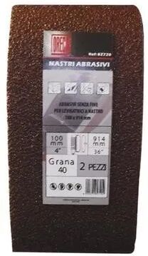 2 Nastri Abrasivi 100x914 Mm Grana 40 Per Levigatrice Da Banco