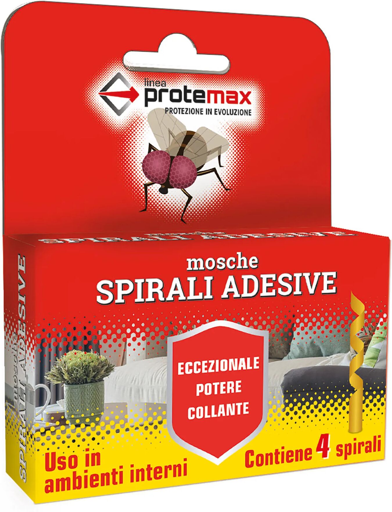 tecnomat spirali adesive protemax per mosche pronte all'uso 4 pezzi