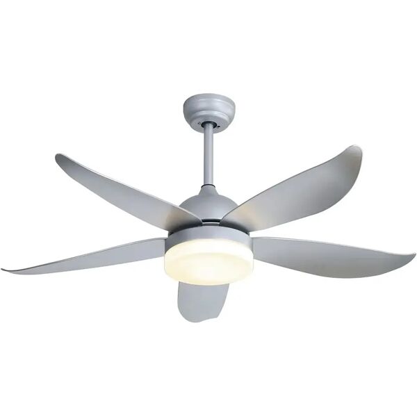 tecnomat ventilatore zephir da soffitto 5 pale Ø 132 cm in abs argento con luce led 24w e telecomando