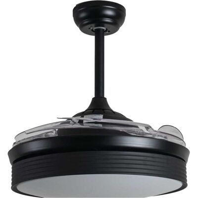 Zephir VENTILATORE DA SOFFITTO CON 4 PALE A SCOMPARSA Ø107cm LUCE LED 35W COLORE NERO Zephir VENTILATORE DA SOFFITTO CON 4 PALE A SCOMPARSA Ø107cm LUCE LED 35W COLORE NERO