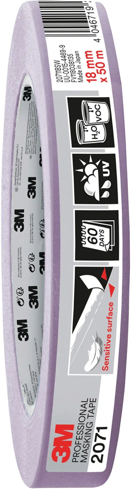 3m nastro mascheratura  2071 18mm x 50m viola carta washi per superfici delicate