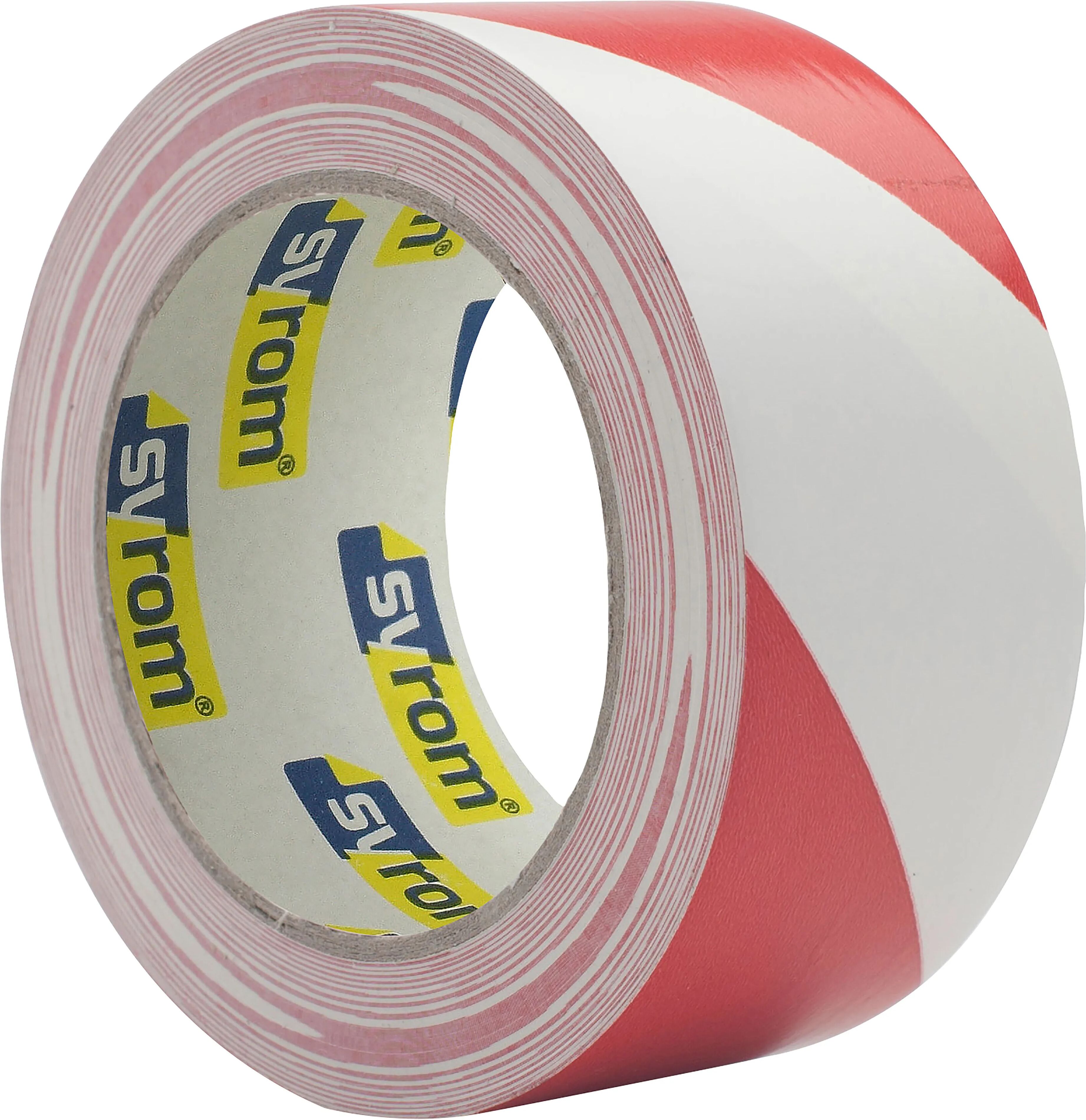 Tecnomat NASTRO ADESIVO PVC SEGNALETICO SYROM BIANCO ROSSO H 50mm x L 50m PEDONABILE PER OSTACOLI