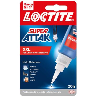 Loctite SUPER ATTAK PROFESSIONAL 20g ADESIVO LIQUIDO ISTANTANEO PER MATERIALI DIVERSI Loctite SUPER ATTAK PROFESSIONAL 20g ADESIVO LIQUIDO ISTANTANEO PER MATERIALI DIVERSI