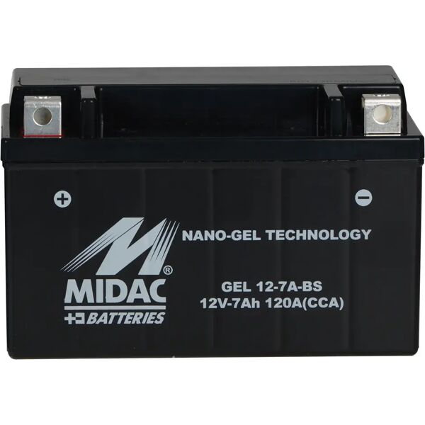 midac batteria moto gel 7ah 120a  7a-bs 151x87x94 mm (lxpxh) peso 2,515 kg