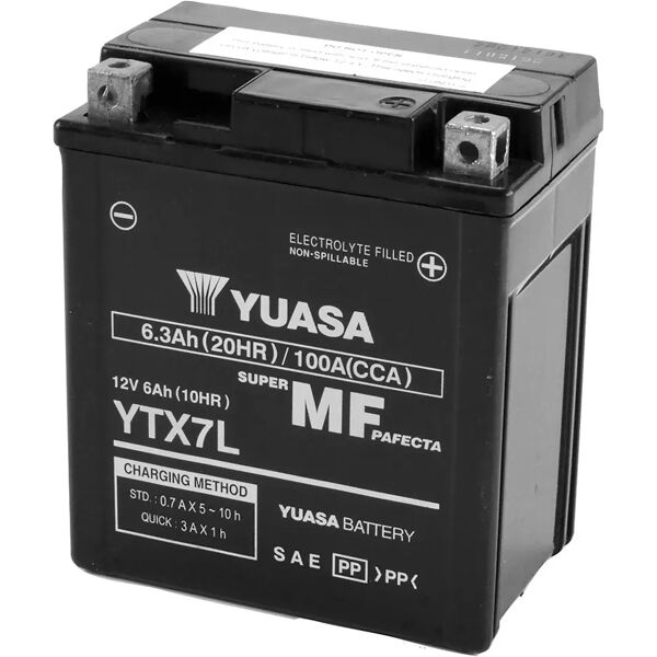 yuasa batteria moto 6 ah 12 v  ytx7l-wc 114x71x131 mm (lxpxh) 2,75 kg