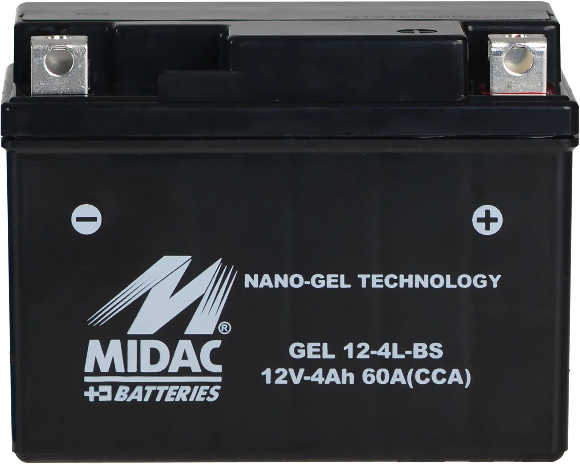 midac batteria moto gel 4ah 60a  4l-bs 114x71x86 mm (lxpxh) peso 1,348 kg