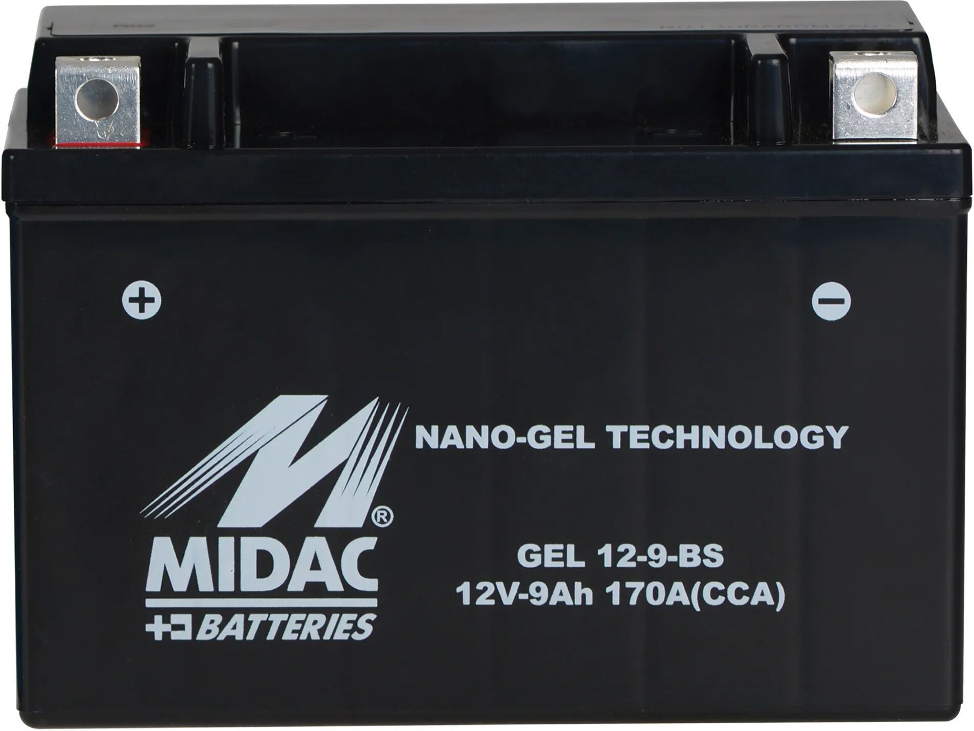 Midac BATTERIA MOTO GEL 9Ah 170A 9-BS 151x87x105 mm (LxPxH) PESO 2,814 kg