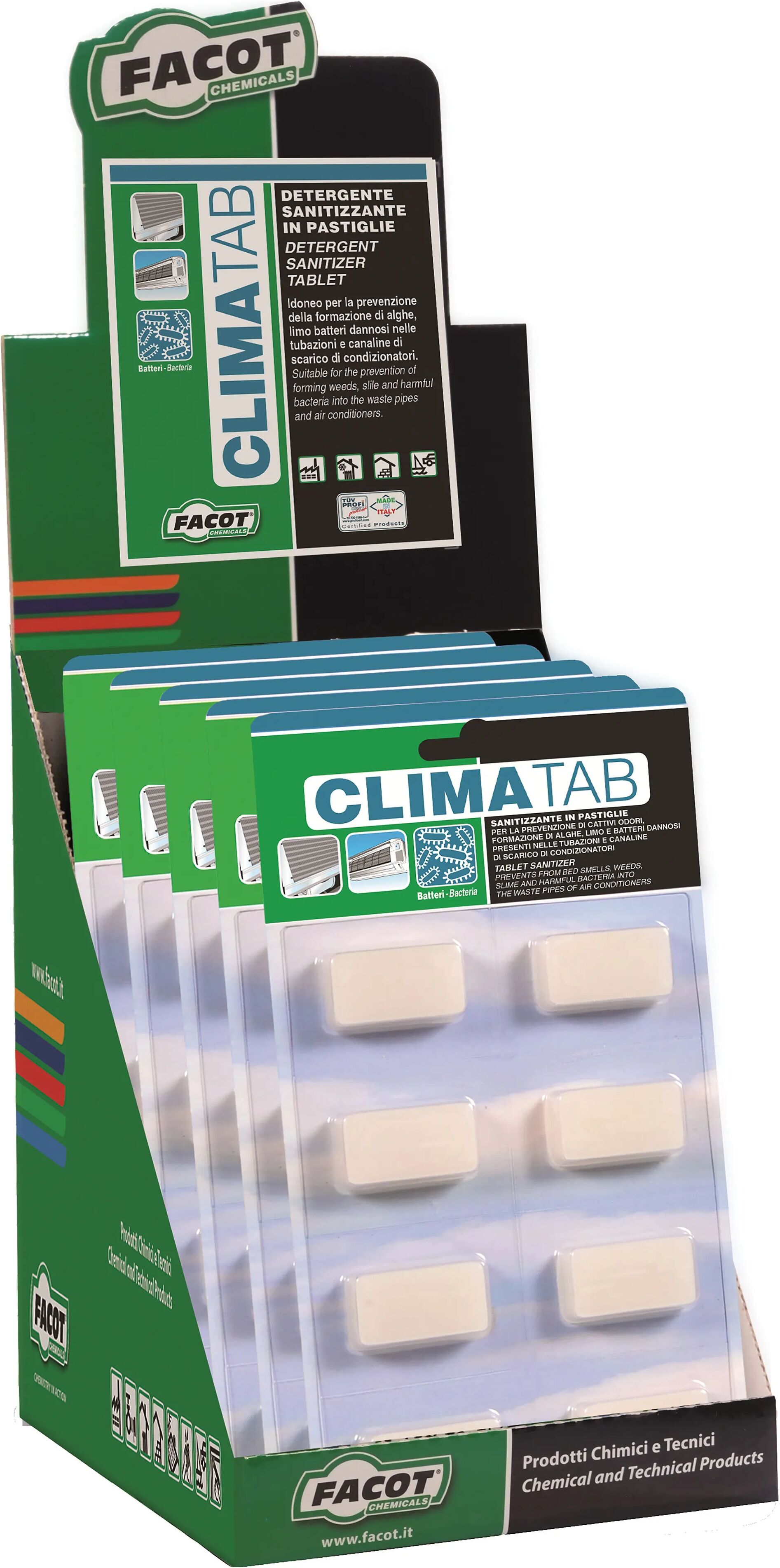 facot sanificante  climatab per vaschette di scarico condensa condizionatori blister 8 pz