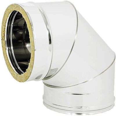 Zinco Group Curva di Tubo 316-304 - Doppia Parete - 100 mm - 90° Zinco Group Curva di Tubo 316-304 - Doppia Parete - 100 mm - 90°