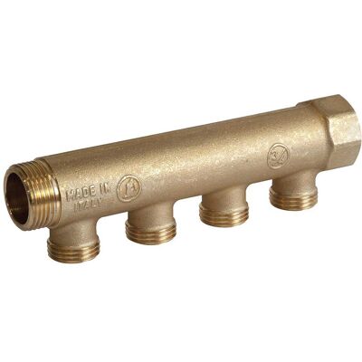 Giacomini COLLETTORE LINEARE R580C 4 VIE ATTACCO 1/2'' INGRESSO 3/4'' MF INTERASSE 35 mm Giacomini COLLETTORE LINEARE R580C 4 VIE ATTACCO 1/2'' INGRESSO 3/4'' MF INTERASSE 35 mm