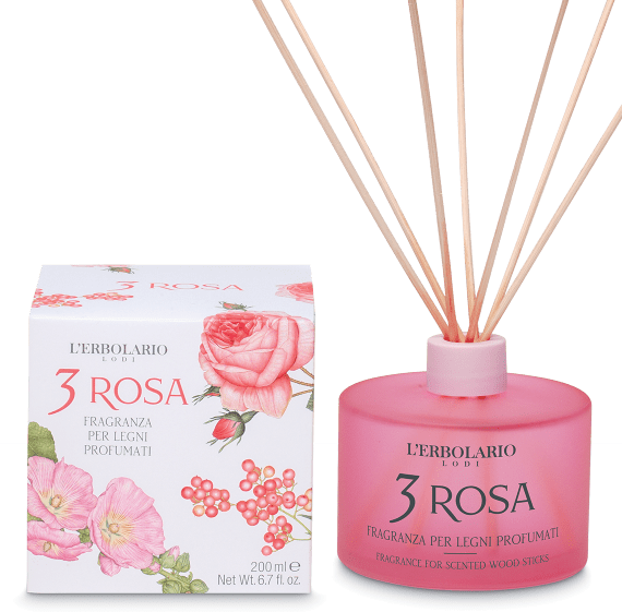 L'Erbolario Fragranza per Legni Profumati 3 Rosa 200 ml