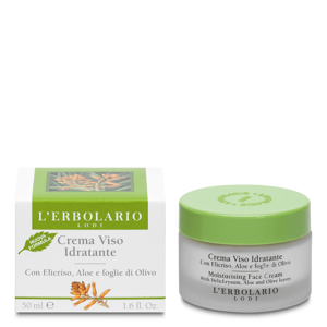 L'Erbolario Crema Viso Idratante con Elicriso, Aloe e foglie di Olivo 50 ml