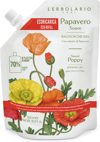 L'Erbolario Ecoricarica Bagnoschiuma Papavero Soave 500 ml