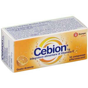 Cebion Vitamina C 1g Gusto Arancia Integratore per il Supporto Immunitario 10 Compresse Effervescenti