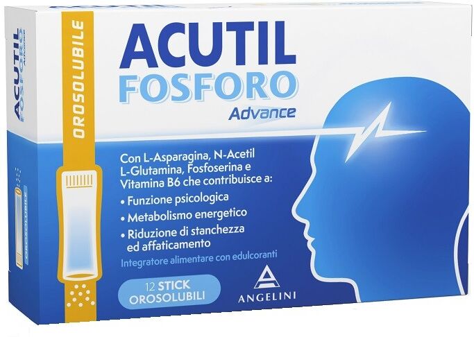 Angelini Acutil Fosforo Advance per la memoria 12 stick orosolubili