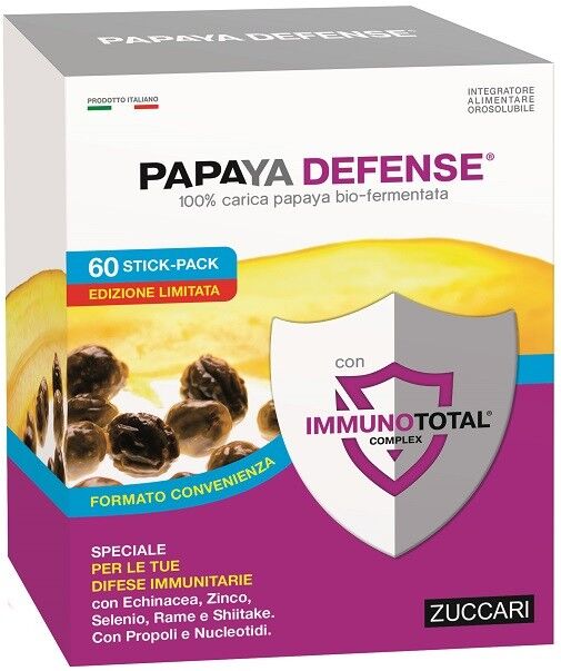 Zuccari Papaya Defense Integratore per le Difese Immunitarie 60 Stick