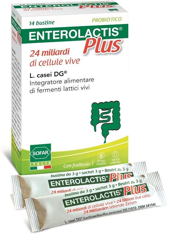 Enterolactis Plus 24mld Integratore Fermenti Lattici 14 bustine