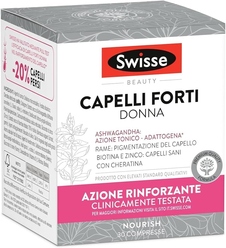 Swisse Capelli Forti Donna Integratore per Rinforzare la Chioma 30 Compresse