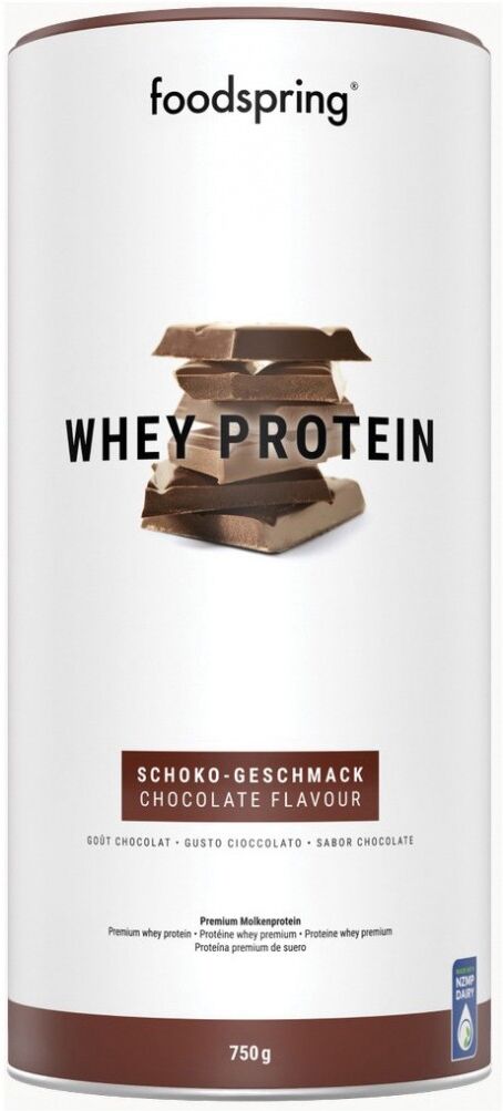 Foodspring Whey Protein Cioccolato 750 g - Integratore Proteico per Massa Muscolare