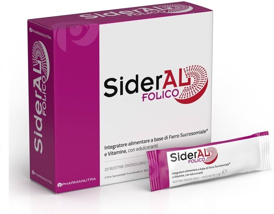 Pharmanutra Sideral Folico 30 Mg integratore di ferro 20 Stick