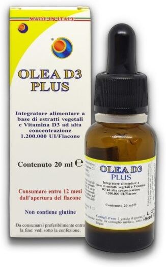 Herboplanet Olea D3 Plus Integratore per Ossa e Muscoli Gocce 20ml