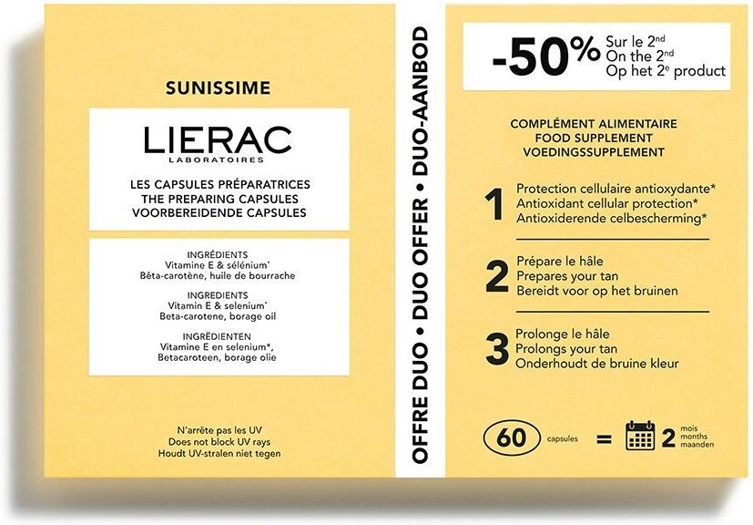 Lierac Sunissime Capsule Preparatrici Per l'abbronzatura DUO 30 + 30 Capsule