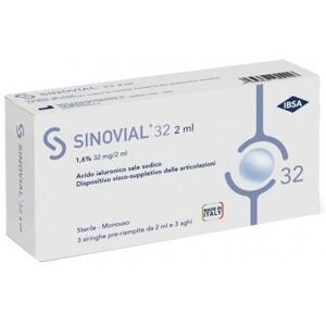 Ibsa Sinovial Forte 1,6% Acido Ialuronico 32 Mg 3 Siringhe Pre Riempite Intra-articolare