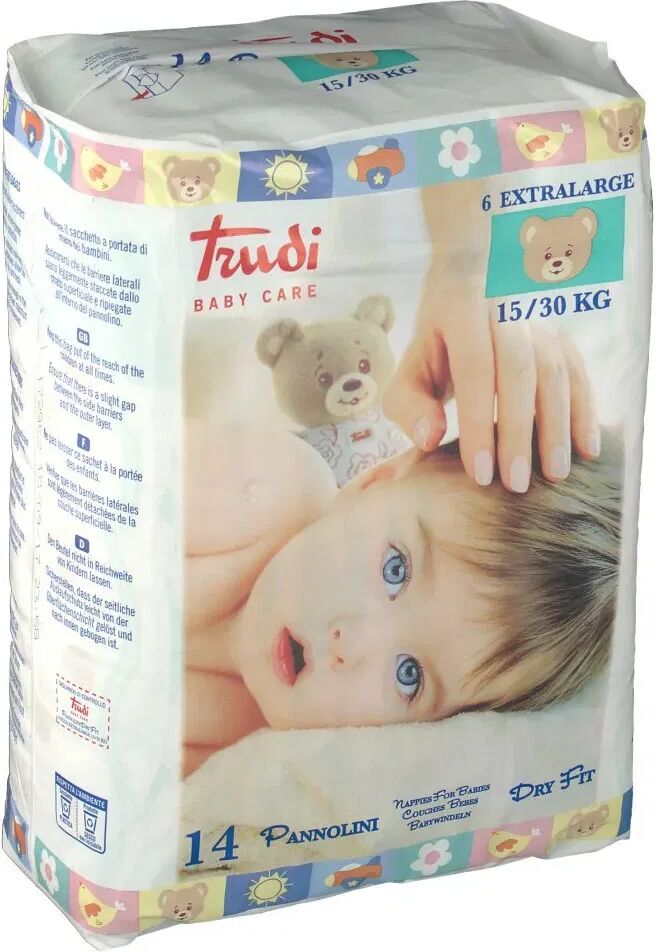 Trudi Baby Care Pannolino Dry Fit Xl 15/30 Kg 14 Pezzi Trudi Baby Care Pannolino Dry Fit Xl 15/30 Kg 14 Pezzi