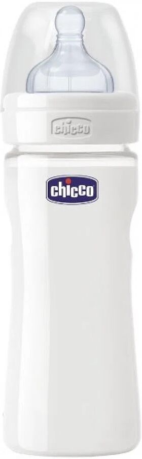 Chicco Biberon Well Being In Vetro Non Decoratorato Da 240 Ml Normal Silicone