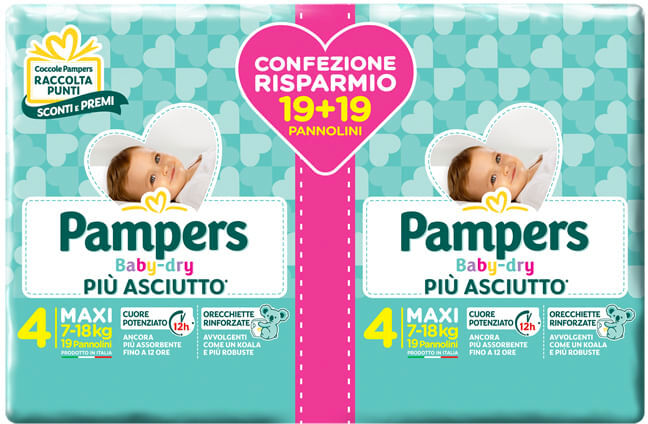 Fater Pampers Baby-Dry Duo Dwct Maxi 38 Pezzi Fater Pampers Baby-Dry Duo Dwct Maxi 38 Pezzi