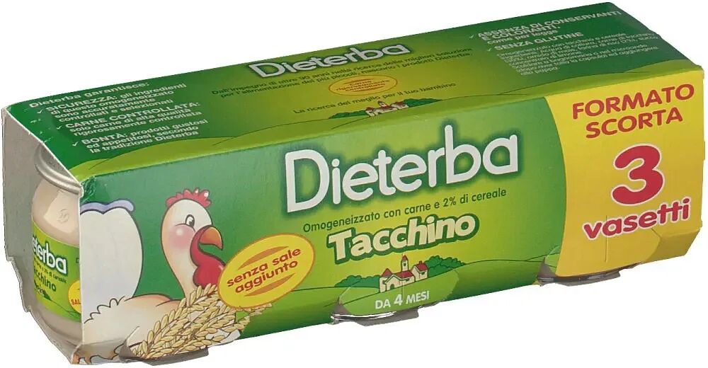 Dieterba Omogeneizzato Tacchino 3 Pezzi 80 G