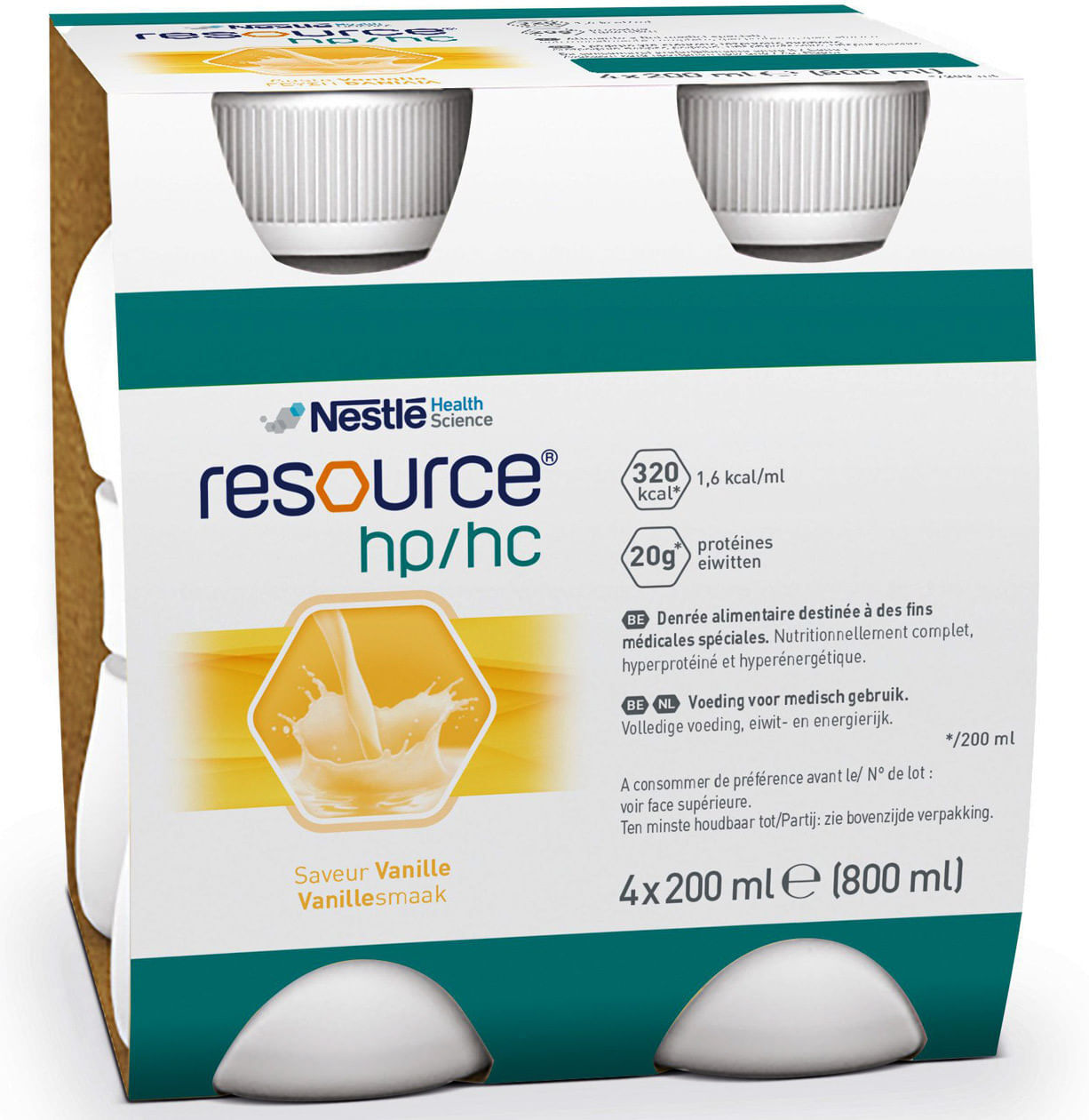 Resource Hp/hc Vaniglia 4 Bottiglie 200 Ml Resource Hp/hc Vaniglia 4 Bottiglie 200 Ml